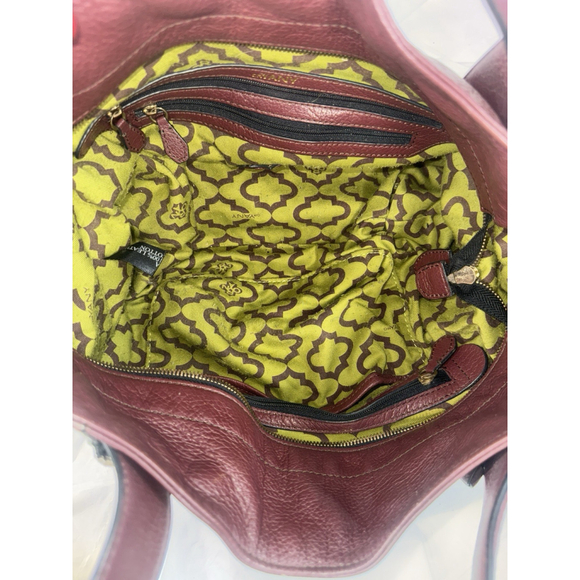 OrYANY Pebble Leather Lian Satchel Purse Handbag Convertible Strap Merlot - Picture 9 of 14